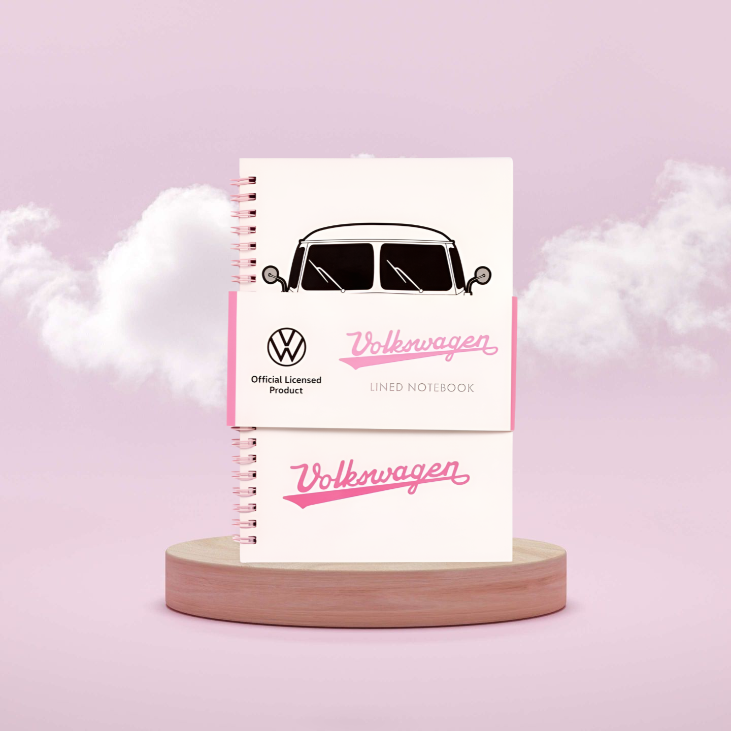 📒 Carnet à Spirales Summer Love – VW T1 Rose 💖