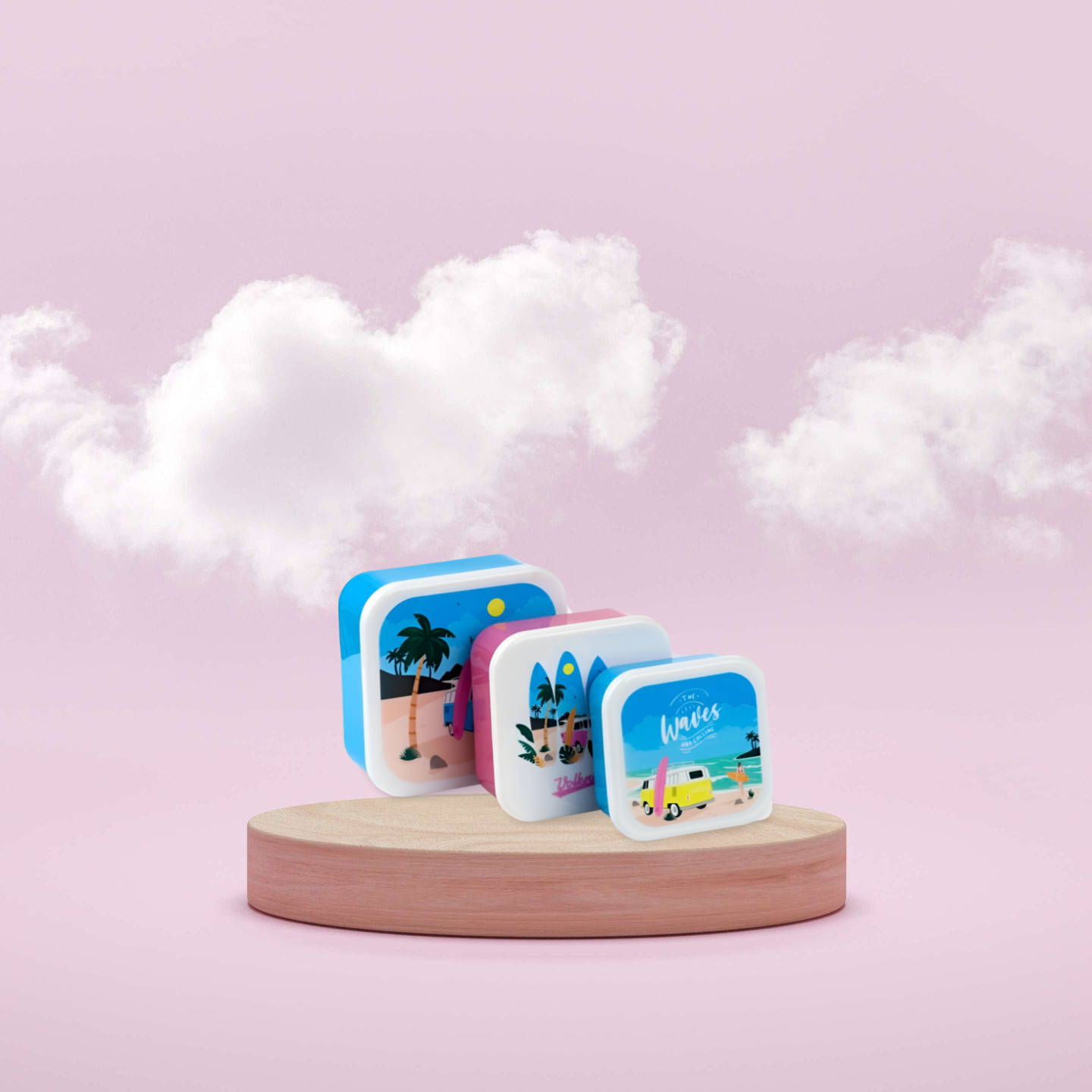 🥪 Lot de 3 Boîtes à Lunch - Waves 🌊