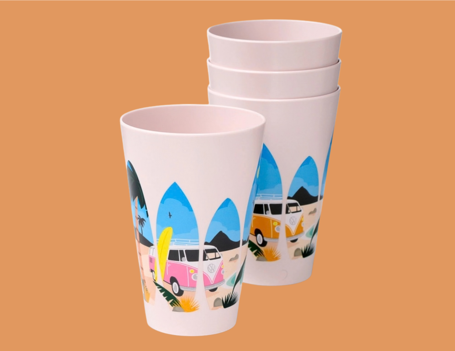🥤 Lot de 4 Gobelets - Surf 🏄🏼‍♂️