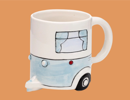 ☕ Mug en Céramique - Caravane Bleue 🏕️