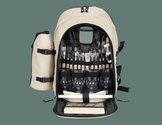 🥖 Sac à Dos Pique-Nique 4 Personnes - 30 accessoires inclus !🍷