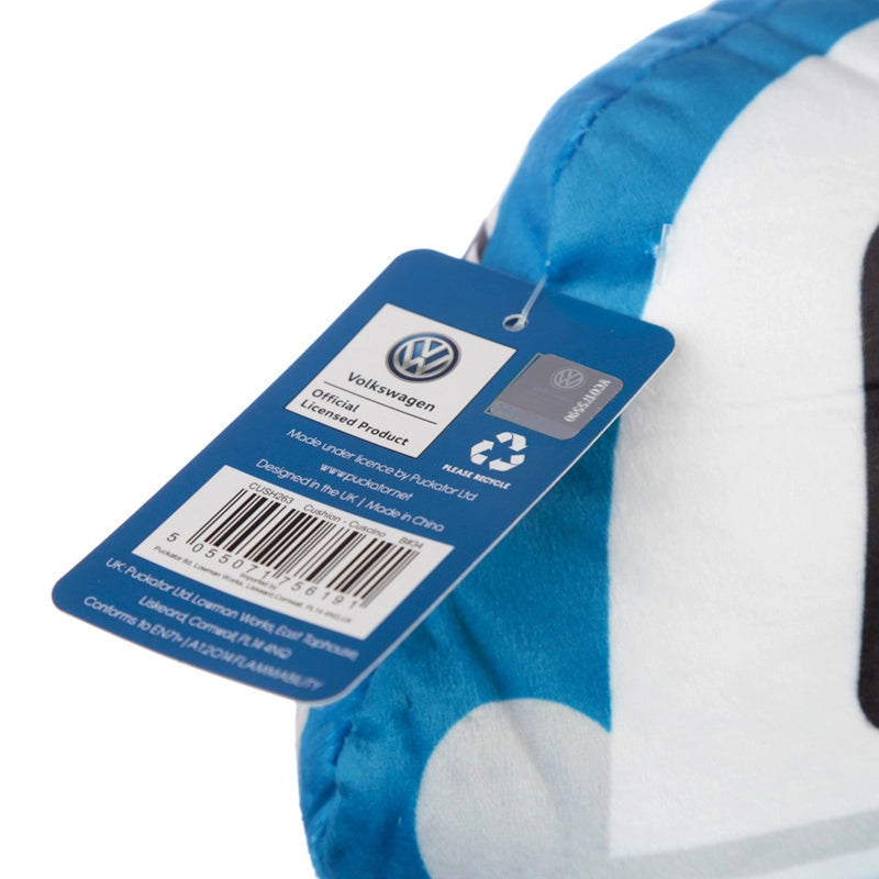 🛋️ Coussin en Peluche Volkswagen VW T1 Bleu 🚐💙
