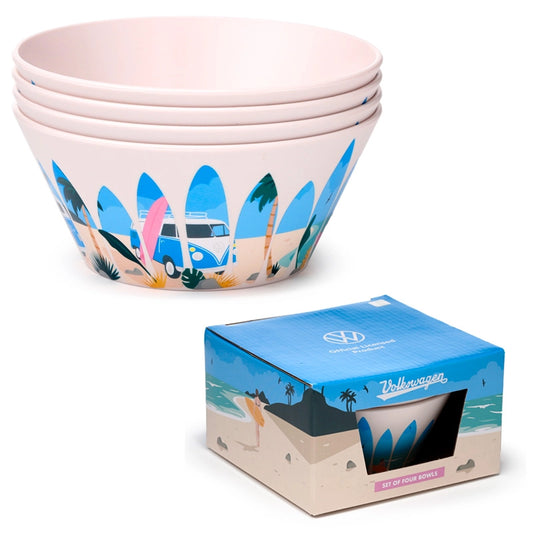 🥣 Lot de 4 Bols à Pique-Nique - Surf 🏄🏼‍♂️