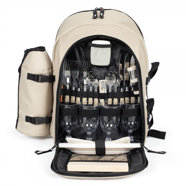 🥖 Sac à Dos Pique-Nique 4 Personnes - 30 accessoires inclus !🍷