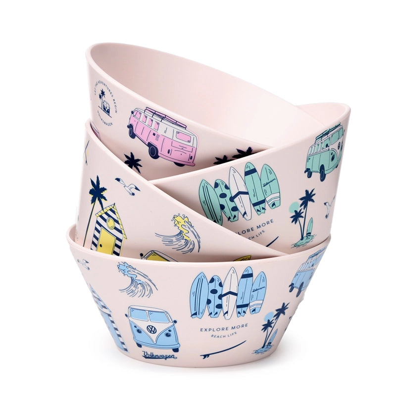 🥣 Lot de 4 Bols à Pique-Nique - Aventure 🏝️