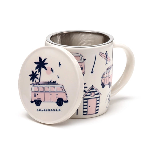 ☕Tasse à Infuser VW T1 Rose avec Couvercle 🌸