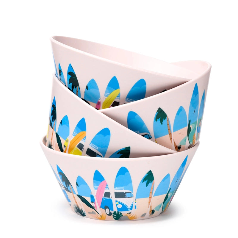 🥣 Lot de 4 Bols à Pique-Nique - Surf 🏄🏼‍♂️