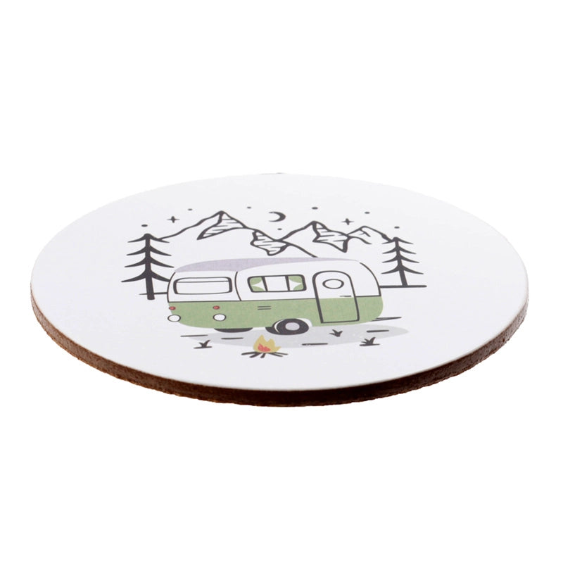 🌲 Ensemble de 4 Sous-Verres en Liège Wildwood Caravan Park 🏕️