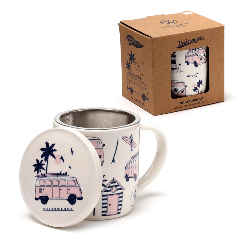 ☕Tasse à Infuser VW T1 Rose avec Couvercle 🌸